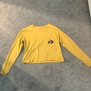 Colorado buffaloes yellow cropped long sleeve